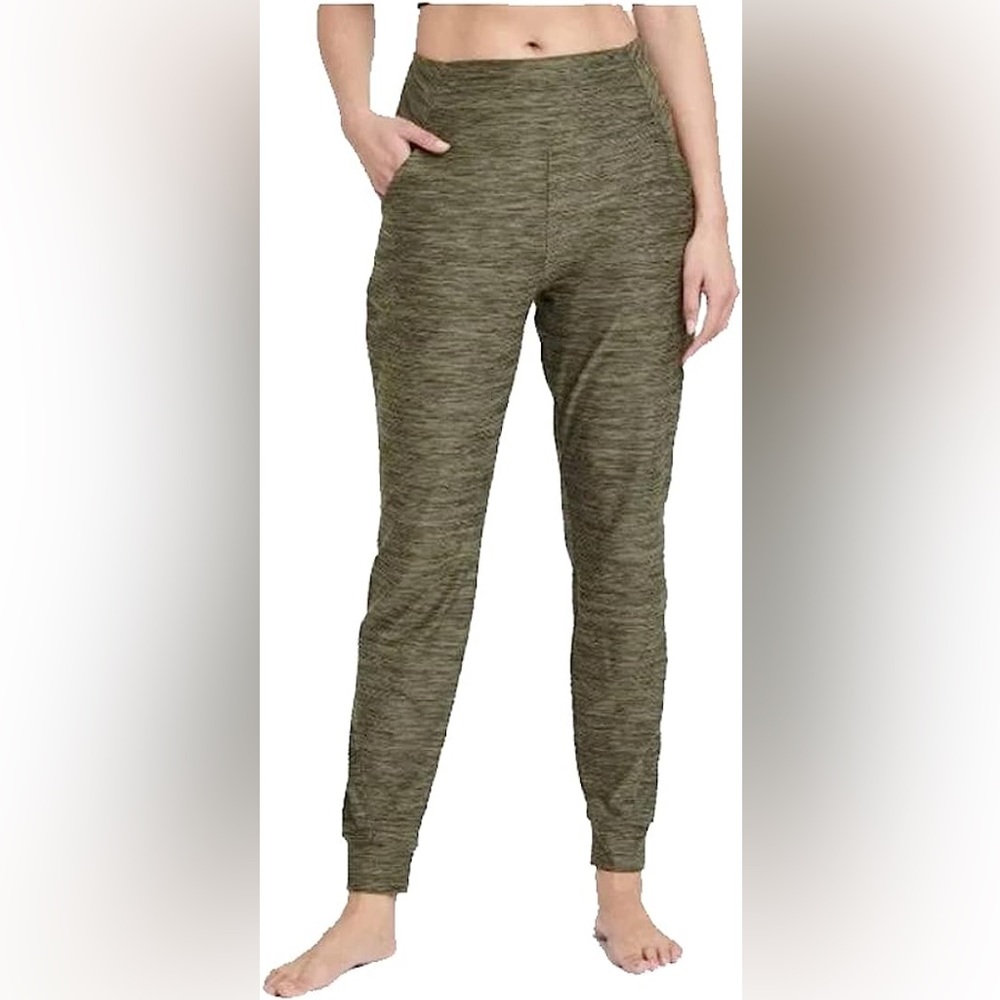NWT All In Motion Soft Knit Jogger Pants Size Small Heathered Olive Green
